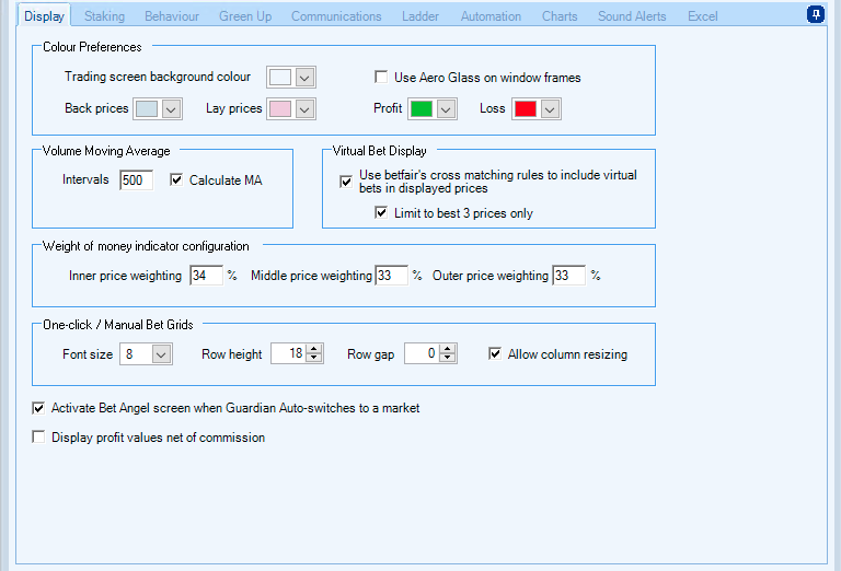 Bet Angel Column Width