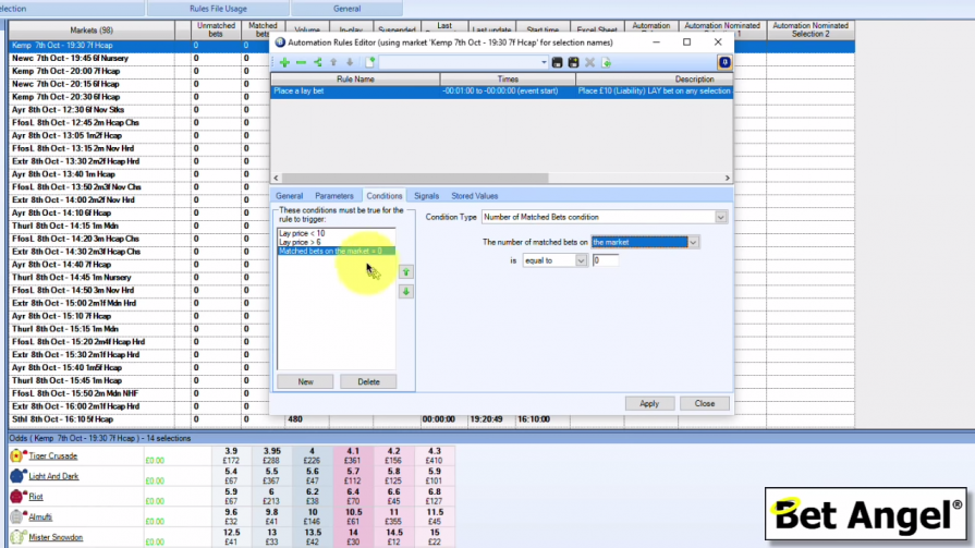 Lay Betting Create a fully automatedlay betting bot using Bet Angel